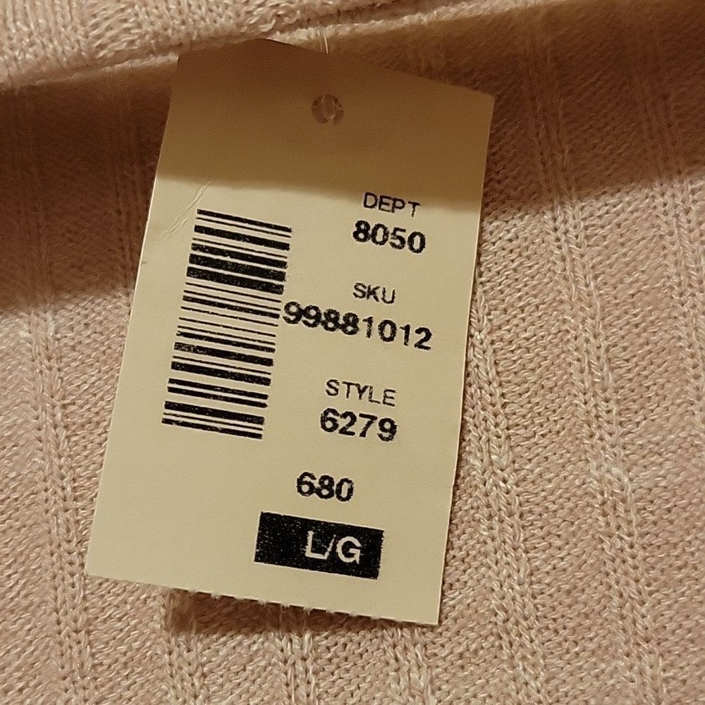 Aeropostale pink ribbed v neck sweater size Large - Picture 3 of 5